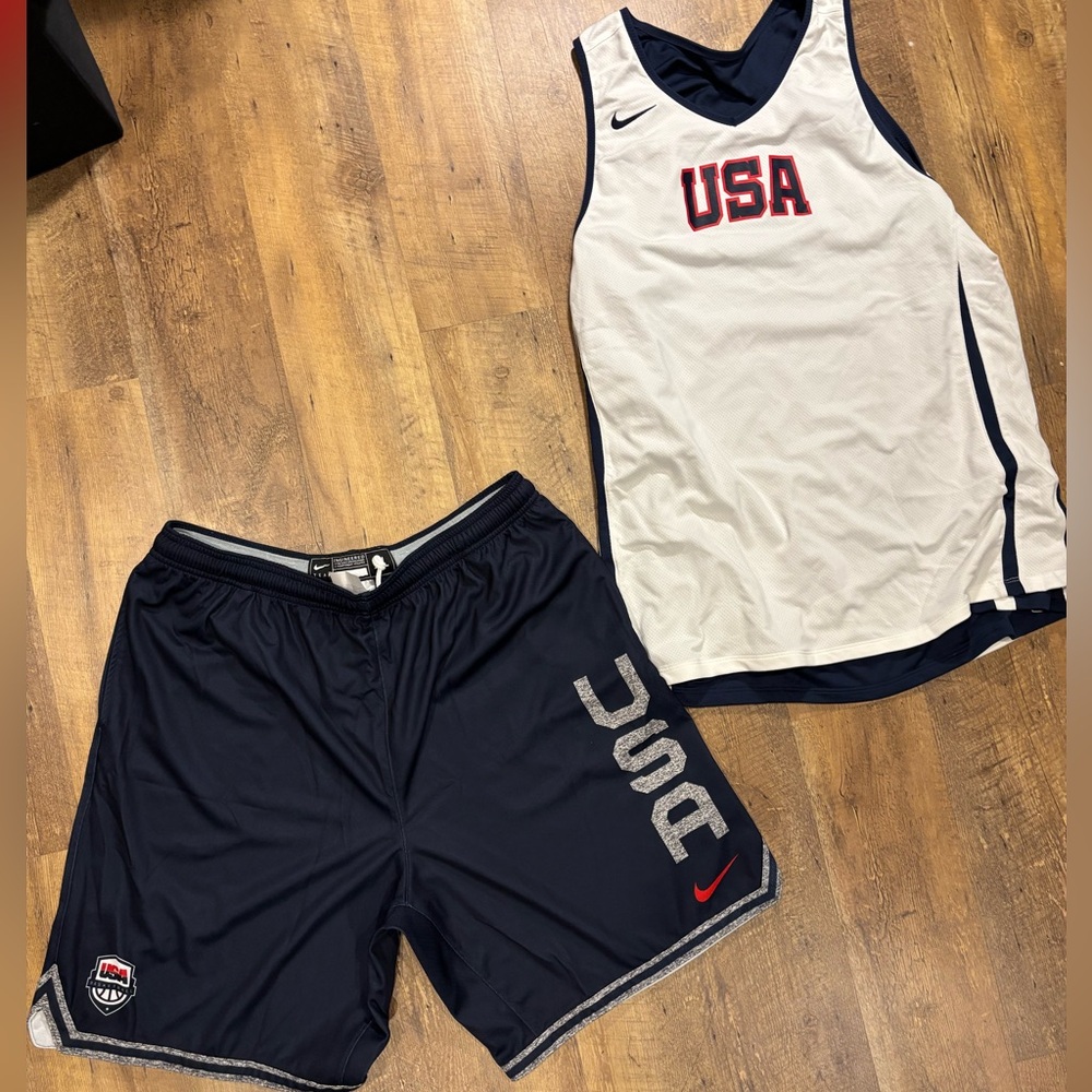 Nike Team Usa Basketball Training Jersey & Team Usa Team-Issued Practice Shorts